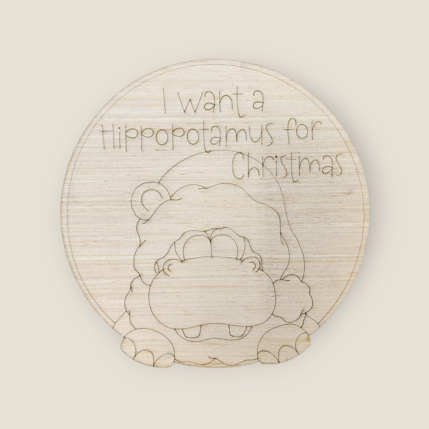 I Want A Hippopotamus For Christmas Round (PC037)
