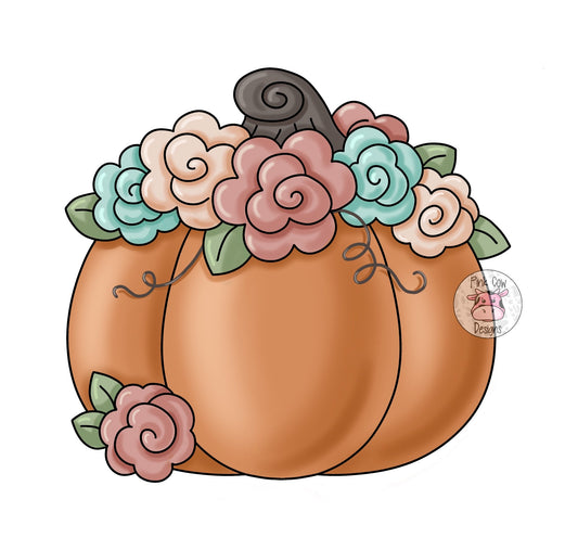 Boho Pumpkin With Flowers (PC005)