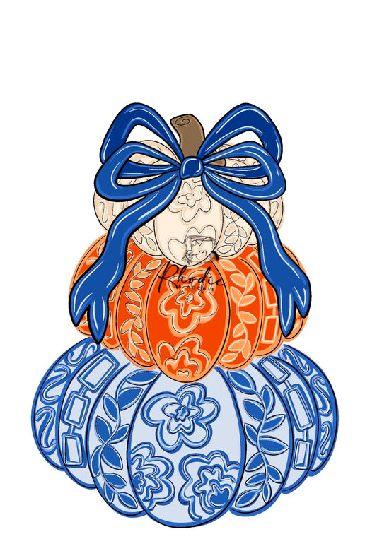 Chino Pumpkin Stack With Bow (RA114)