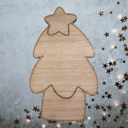 Hang It Up Co - Christmas Tree Wooden Blank - Door Hanger Blank - Interchangeable Door Hanger Blank