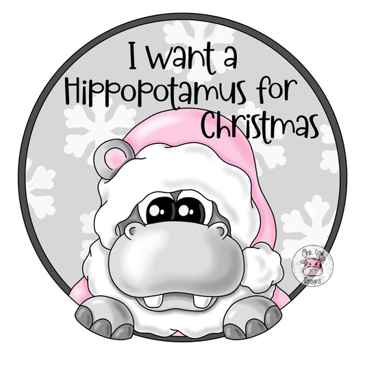 I Want A Hippopotamus For Christmas Round (PC037)