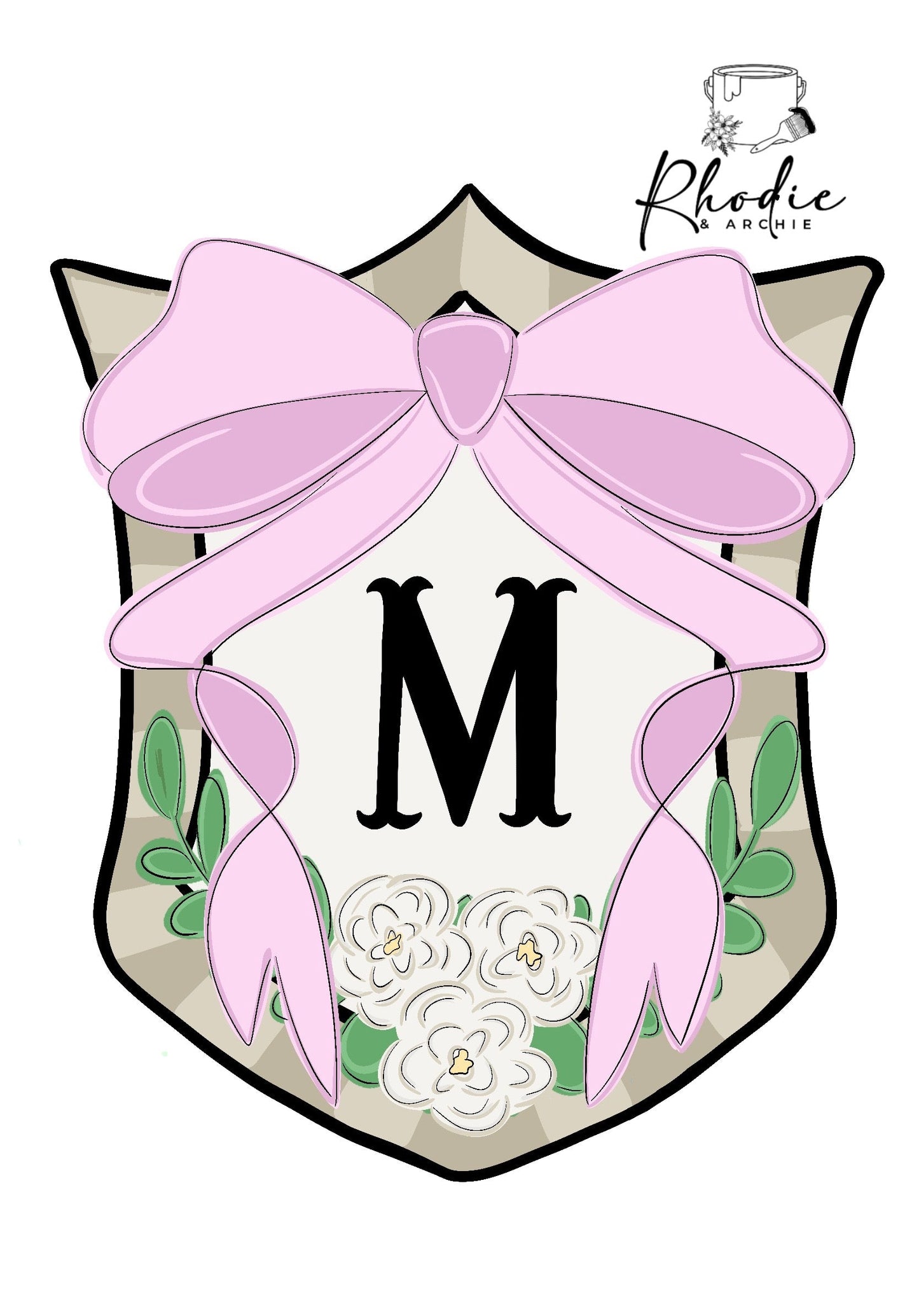 Shield Plaque With Bow (RA054WS)