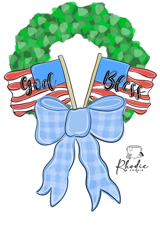 God Bless America Wreath (RA061WS)