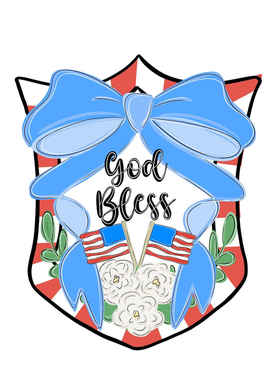 God Bless America Shield (RA063WS)