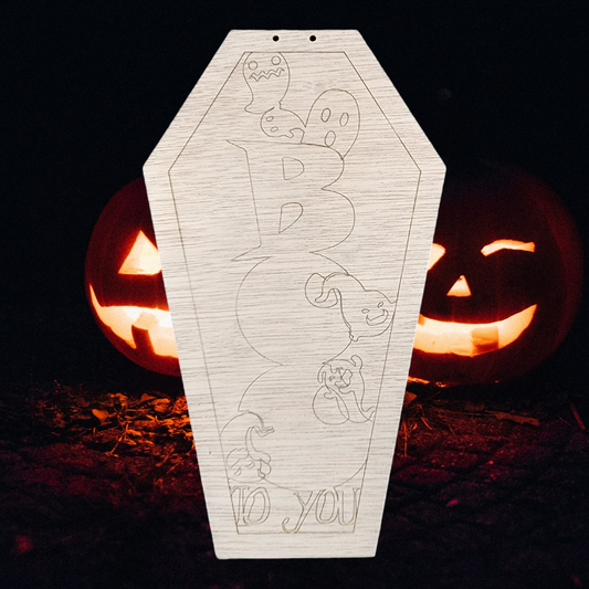 Boo Coffin Blank | Unfinished Craft Blank

