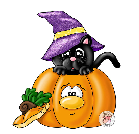 Pumpkin With Black Cat (PC017)