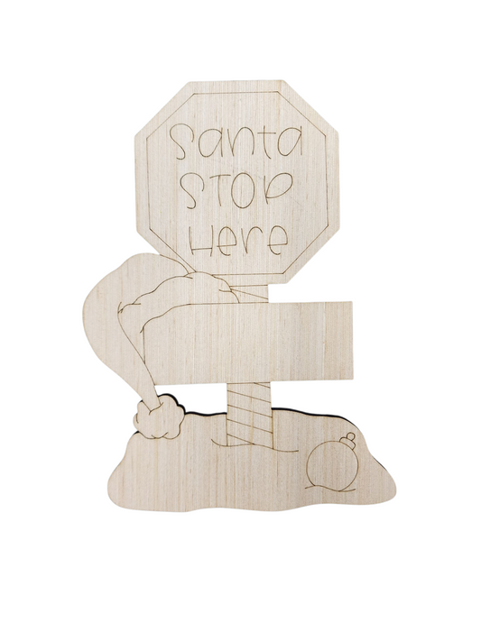 Santa Stop Here Sign (PC050)
